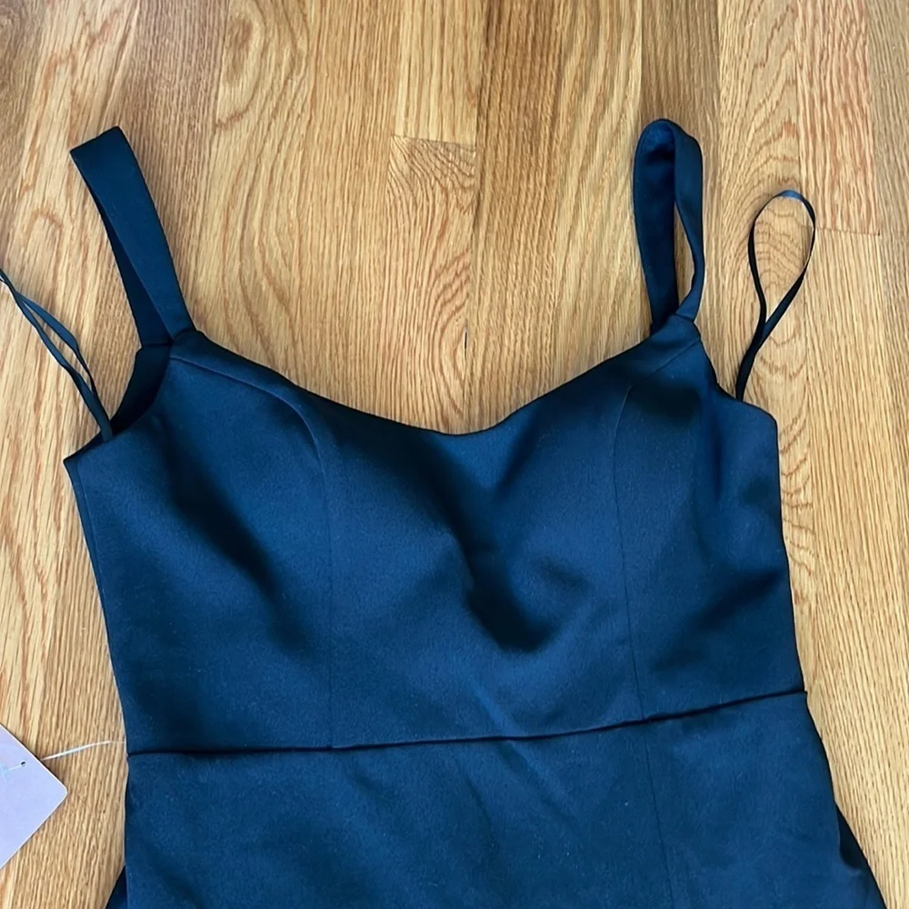NWT BHLDN for Anthropologie Ana Crepe Dress 14 short sexy black.